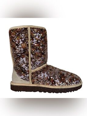 UGG CLASSIC SHORT SEQUIN EMBELLISHED BOOTS